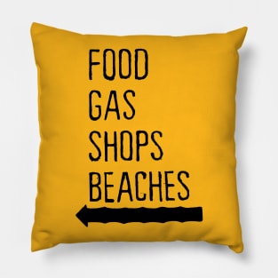 Food Gas Shops Beaches Pillow