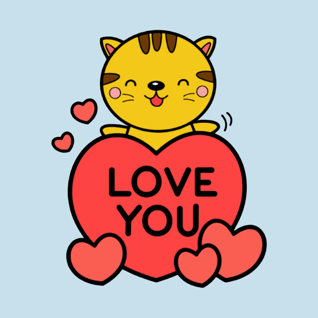 "Love You" Cat by Sugarori