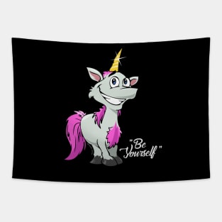 Be Yourself - Unicorn #2    Dark Tees Tapestry