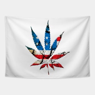USA FLAG MARIJUANA LEAF Tapestry