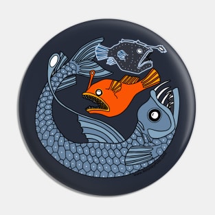 Anglerfish Trio in Color Pin