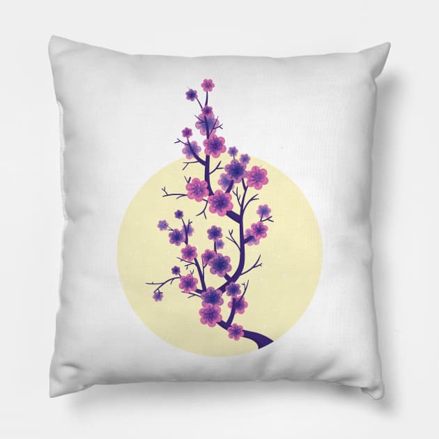 Sakura Japanese Cherry Blossom Pillow by madeinchorley