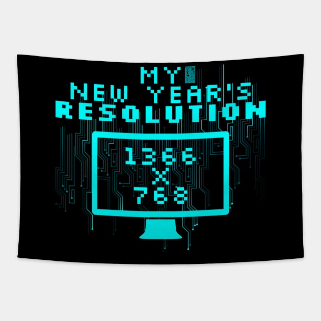 FUNNY COMPUTER GEEK HD SCREEN RESOLUTION NEW YEAR Tapestry by porcodiseno