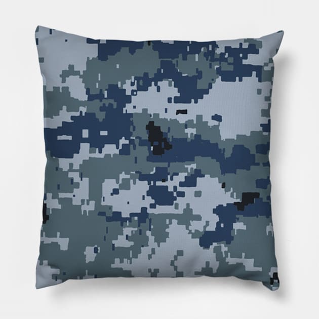 Navy Digital Camouflage Pillow by Scar