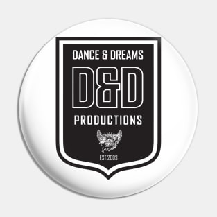 Dance & Dreams Productions Crest T White Pin