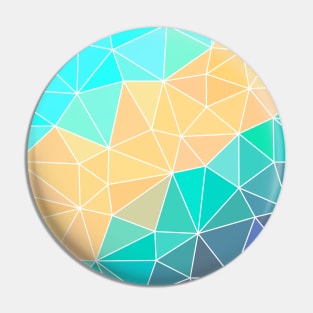 Turquoise and Peach Abstract Geometric Pin