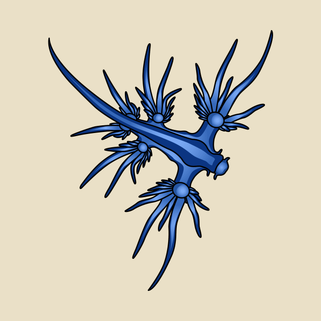 Sea slug blue dragon illustration by Cartoons of fun