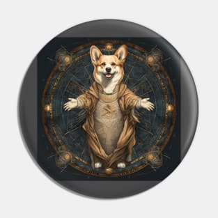 Vitruvian Corgi Pin