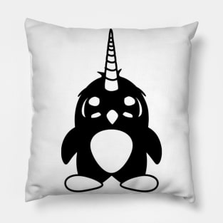 funny unicorn penguin horn cute cute little bird Pillow