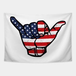 American Flag Shaka Tapestry