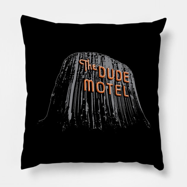 The Dude Motel – Devil's Tower Edition Pillow by dcescott