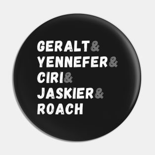 Geralt & Yennefer & Ciri & Jaskier & Roach Pin