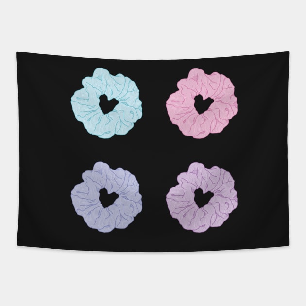 Pastel scrunchie set Tapestry by Nikamii