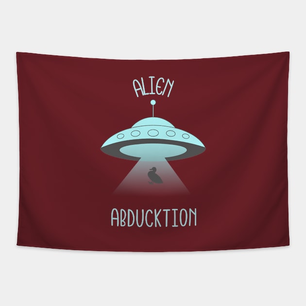 Alien Abduction Funny Design Tapestry by EdSan Designs