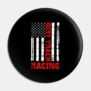 Dirt Track Racing American Flag Race Car Racecar Pin