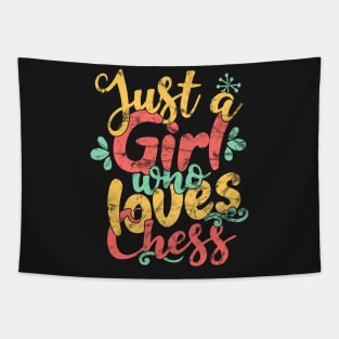 Just A Girl Who Loves Chess Gift graphic Tapestry