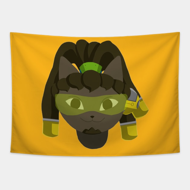 Overwatch Cats Lucio Tapestry by DebbieMongrel