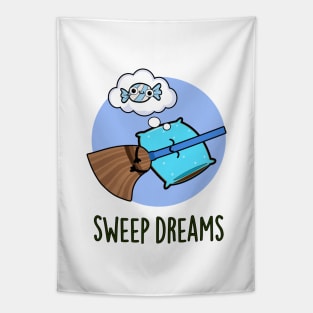 Sweep Dreams Cute Broom Pun Tapestry