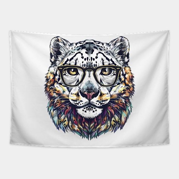 This Snow Leopard's Got Style! Tapestry by Carnets de Turig