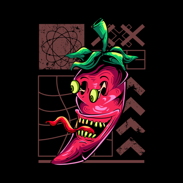 Food Monster, scary chili by Ihsanmtsm Illustration