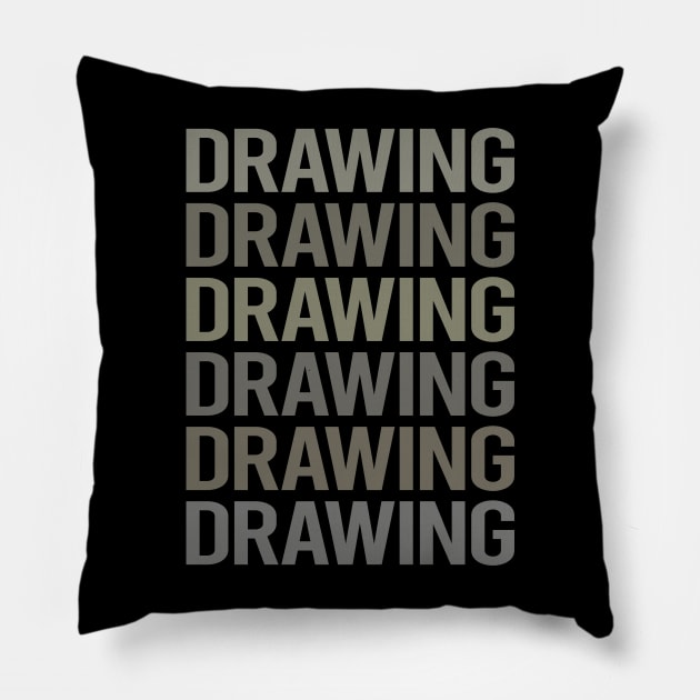 Gray Text Art Drawing Pillow by Happy Life