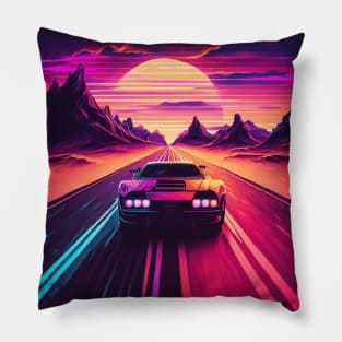 Retrowave Aesthetic Car Pillow