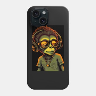 Psychedelic Monkey wearing Sunglasses and Headphones Phone Case