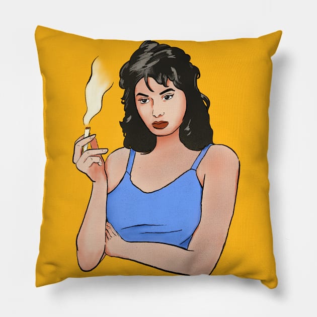 Cigar Woman Pillow by The Graphicallist