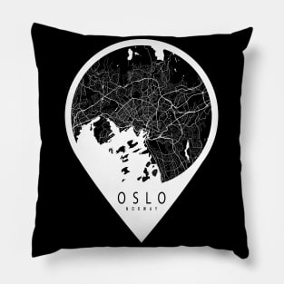 Oslo, Norway City Map - Travel Pin Pillow