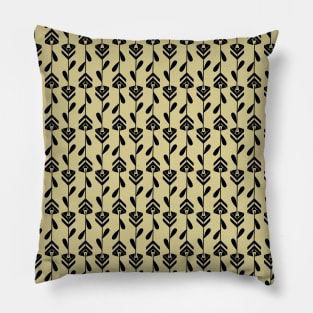 Black floral seamless pattern Pillow