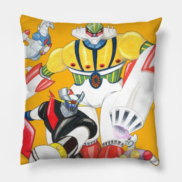 JEEG tai SuperRocketPunch Pillow by CristianoMarzio