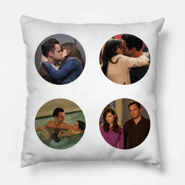 Nick and Jess Sticker Pack Pillow by voidstickers