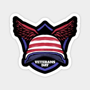 Patriotic Helmet And Wings On Veterans Day Magnet