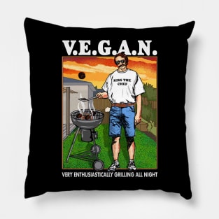 VEGAN Very Enthusiastically Grilling All Night Pillow