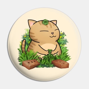 Chubby Cat Lucky Clover (cat only) Pin