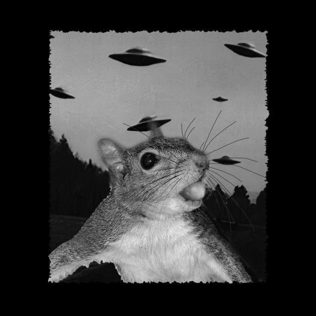 Cheeky Chatter Squirrel UFO, Trendy Tee for Woodland Enthusiasts by Gamma-Mage