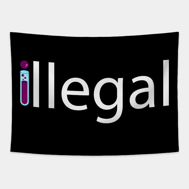 Illegal typographic logo design Tapestry by BL4CK&WH1TE 