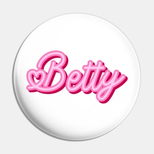 Betty name pink heart Pin