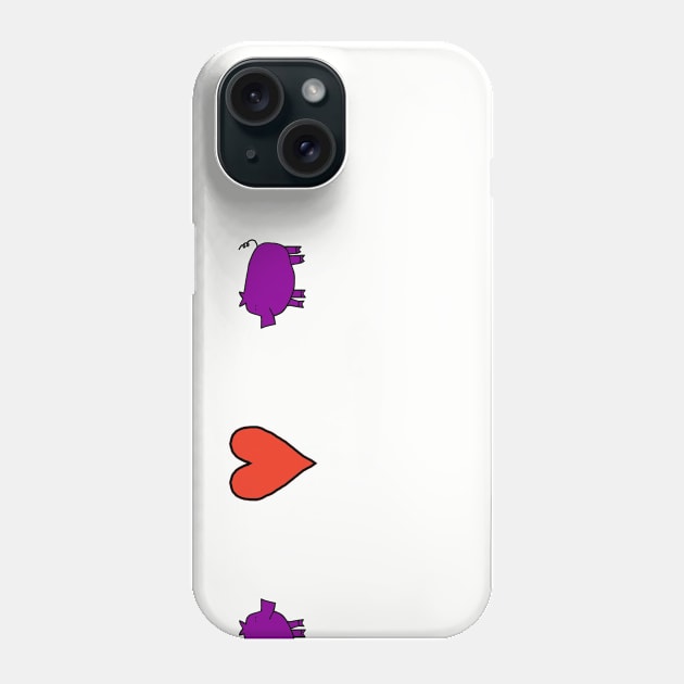 Purple Pigs say Keep Your Distance For Now Phone Case by ellenhenryart