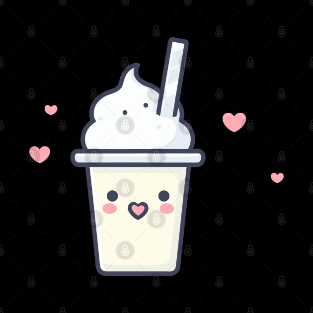 Cute Kawaii Vanilla Ice Cream with Hearts | Design for Kawaii Lovers | Cute Food by Nora Liak