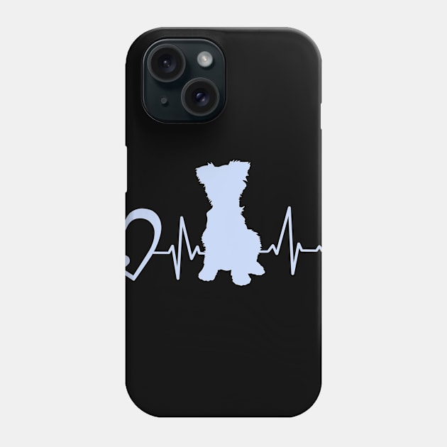 Yorkie Print Men Women Kids Heartbeat Yorkshire Terrier Phone Case by Linco