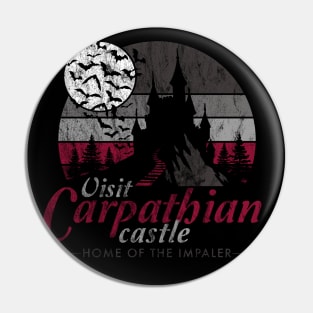 Visit Carpathian Castle - Vintage Distressed Vampire Pin