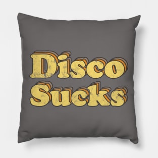 Disco Sucks Retro 70s Word Art Pillow