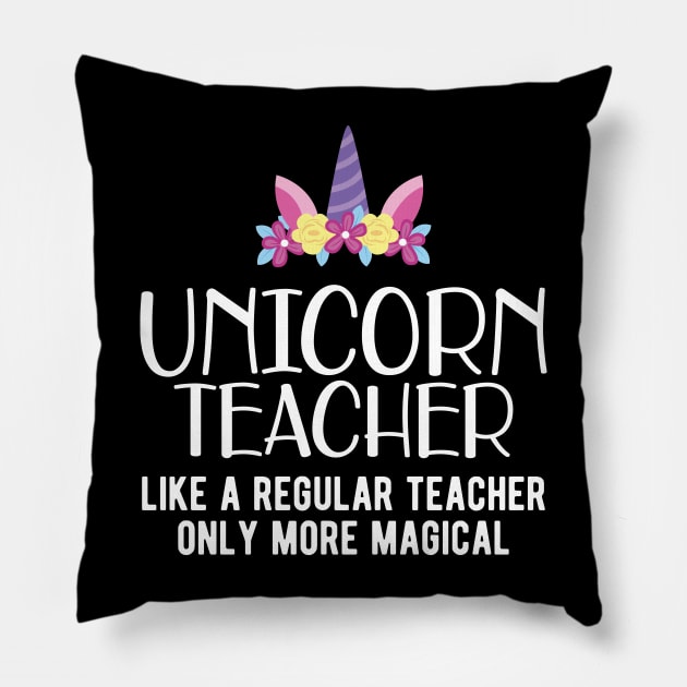 Unicorn Teacher Pillow by KC Happy Shop