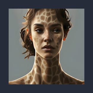 Young girl with giraffe skin T-Shirt