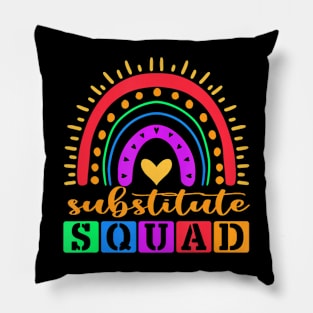 Teacher Rainbow Lover Back To School Sub Squad Pillow