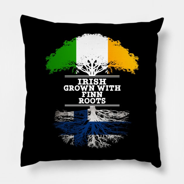 Irish Grown With Finn Roots - Gift for Finnish With Roots From Finland Pillow by Country Flags