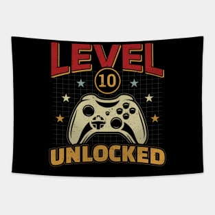 10th Birthday Level 10 Unlocked Video Gamer Game Tapestry