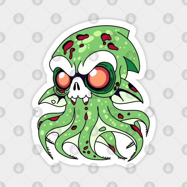 Vampire Squid Zombie Magnet by H. R. Sinclair