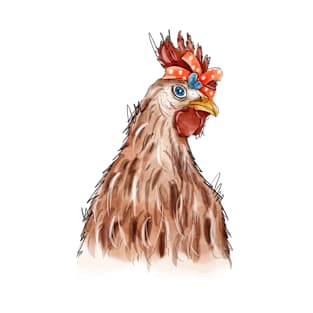 Chicken lady.watercolor painting.	. T-Shirt